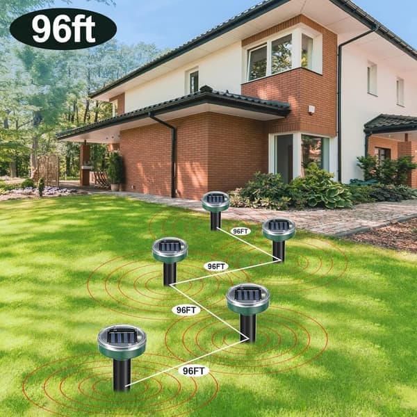 Solar-powered vibrating mouse repellent - Keep mice, voles, and moles away from your garden - 10-pack
