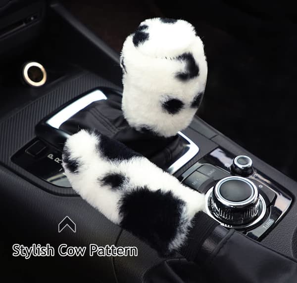 3-pack Universal Plysch Bilrattskydd Handbromsskydd Växelspaksskydd Rattmuff Vinter Varm Biltillbehör 37-38cm