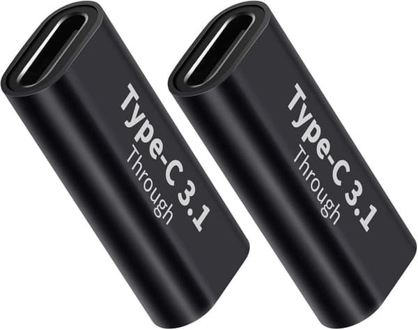 USB C-hunn til hunn-adaptere (2), støtter hurtiglading og dataoverføringsekspansjon, 10 GBps hastighet
