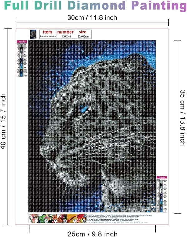 ##/5D diamantmaling-DIY-30x40cm-Mørk blåøyet tiger##/