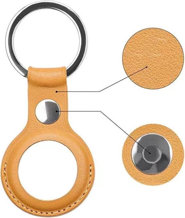 Nøglering - Etui - Gul - PU-læder