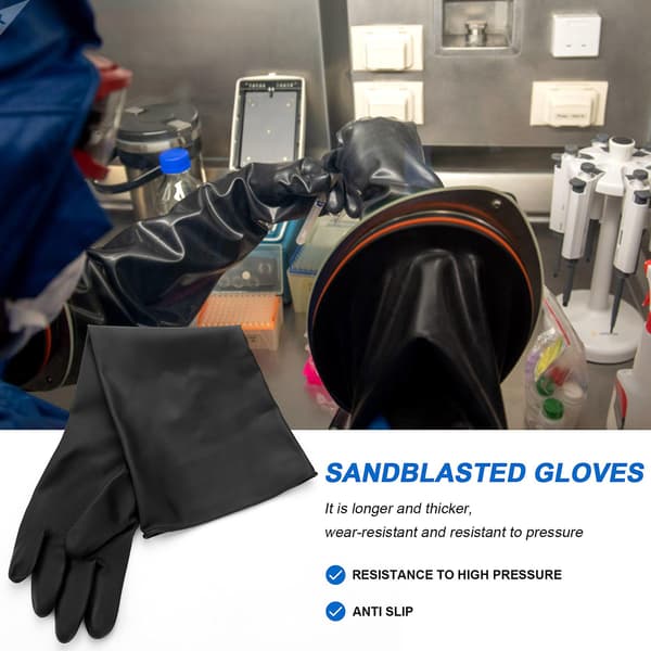 Sandblæsehandsker til sandblæsekabinehandsker 60x20cm
