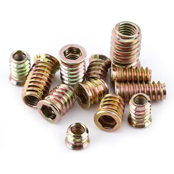20 kpl M6/M8/M10 Sinkkiseos kierteitetyt kuusiomutterit, Sinkkiseos inserttimutterivalikoima (M6×25mm)