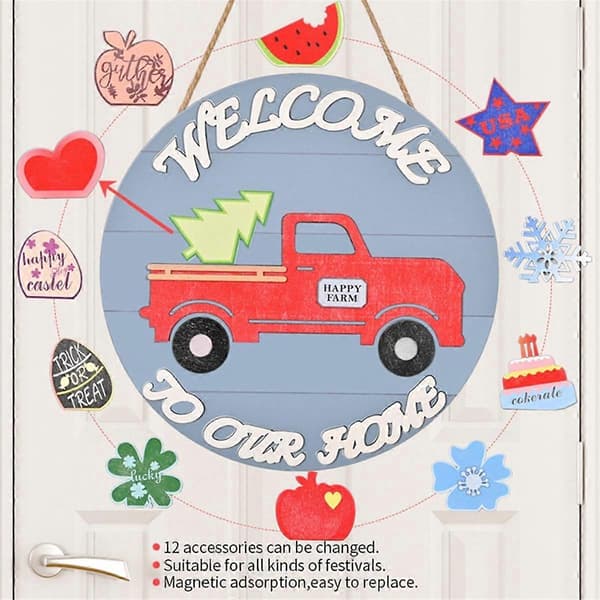 Veranda Ornaments for Truck Scene Hanging Pendant Exquisite Storefront Sign Pattern Wall Welcome