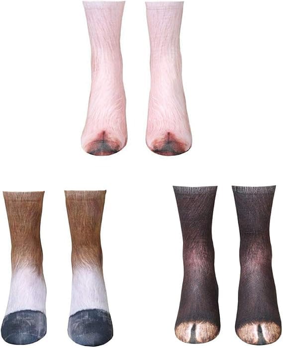 Animal Tail Socks - Unisex 3D Printed Socks with Fun Animal Tails