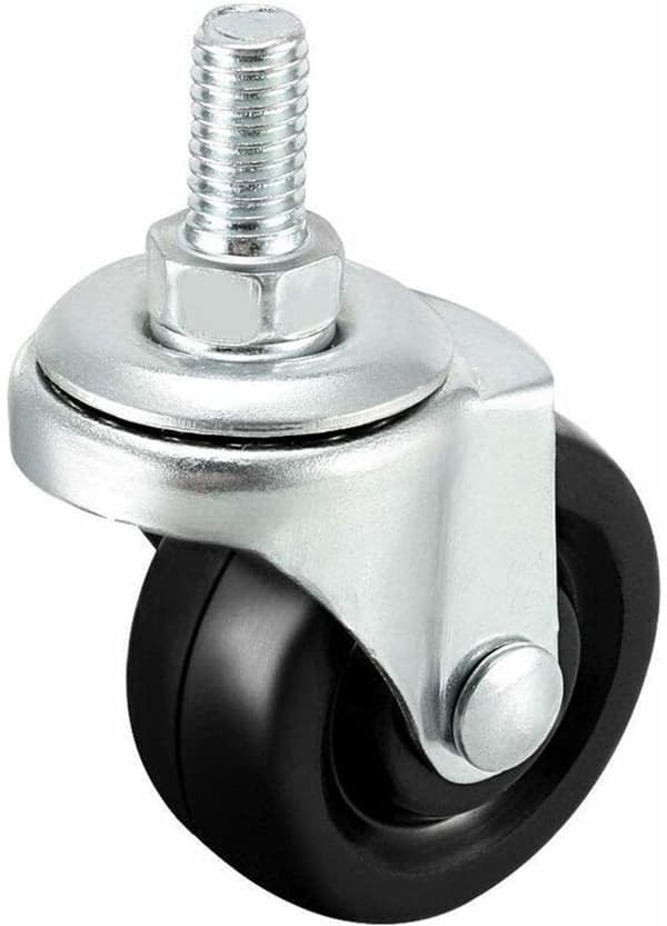 4 stk - 40 mm gummihjul - Egnet for M8-gjenger