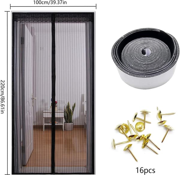 Magnetic Door Mosquito Net, Automatic Closing Curtain Ultra Fi