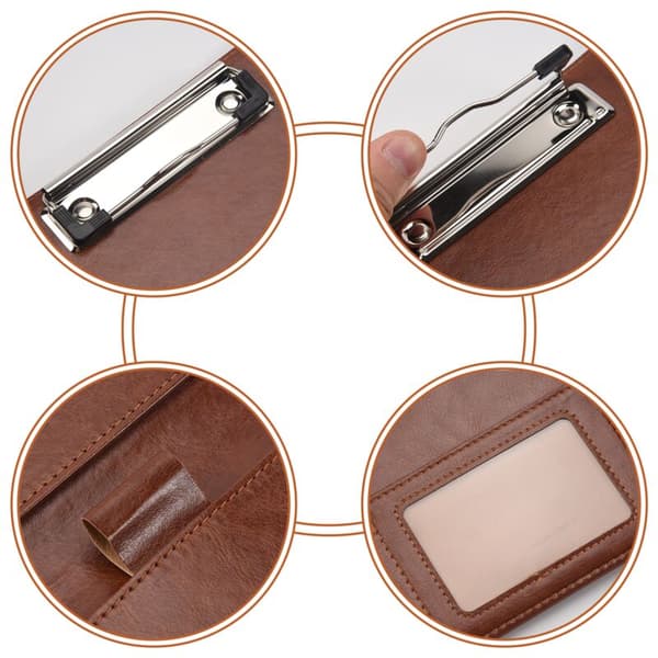 A5 Document Bag Folder File Clip Business Office Financial School Supplies (Brown)