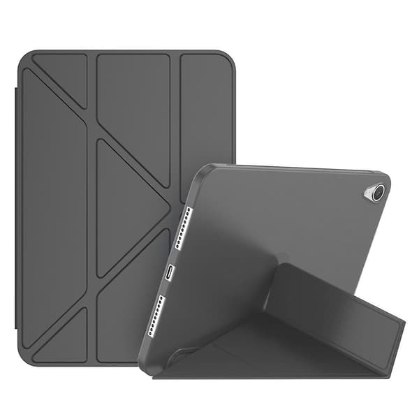 Magnetisk Absorberende Origami Smart TPU + PU Læderetui til iPad mini (2021) Sort Black