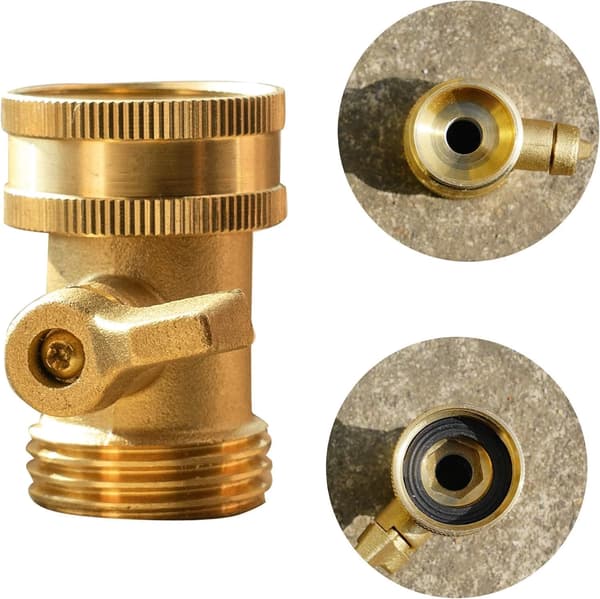 Garden Hose Shut Off Valve 3/4 Inch Solid Brass Heavy Duty Flow Control for Garden Watering Gold 4-Pack