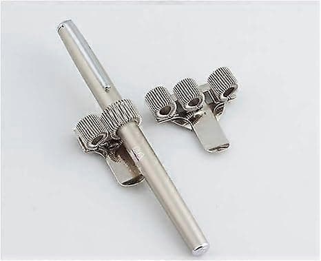 2 stk. penneclips i rustfrit stål til notesbog og clipboard med fjeder, der passer til næsten alle pennestørrelser (sølv)
