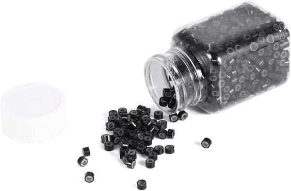 Hårforlengelsesringer, 4MM Silikonforede Hårforlengelseslenker
