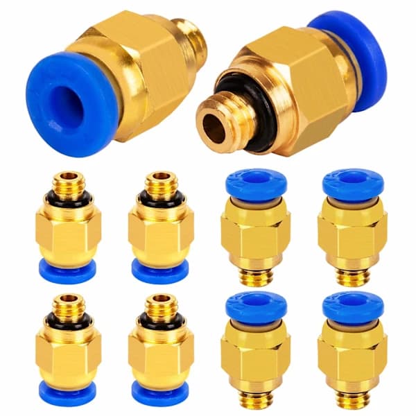 PC4-M6 Rak Pneumatisk Luftkobling M6 Gevind Tilslutningsstik til 3D-printer Stik PTFE-rør 4mm