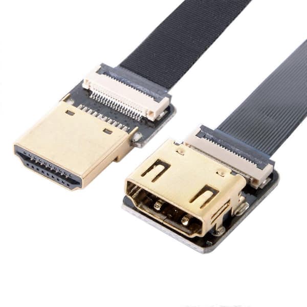 0,2M FPV Lige HDMI Type-A Han til Hun FPC Fladt Kabel til HDTV Multikopter Luftfotografering