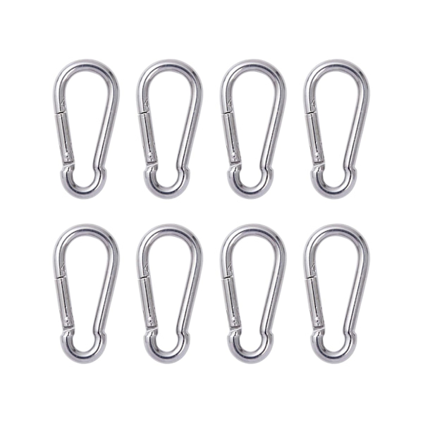 8-pack Stålkarbinhakar - Kraftiga Snabblänkar Nyckelringar - M6 B B