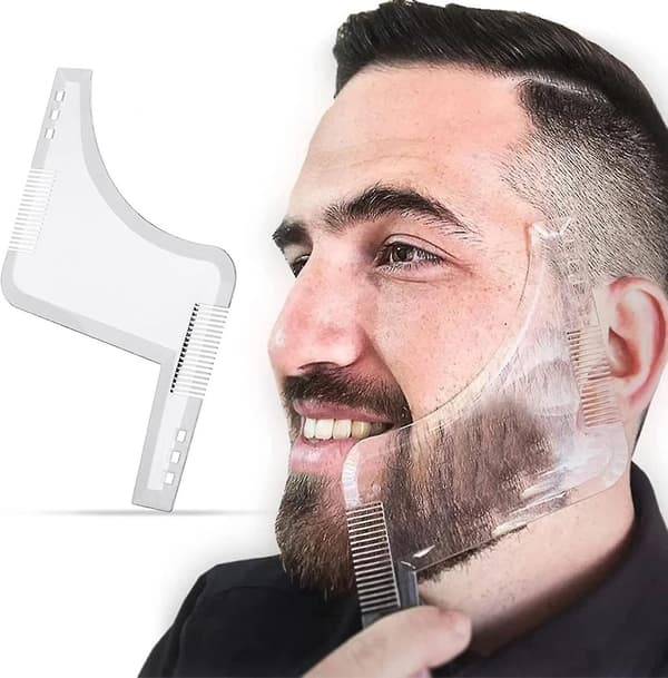 Beard Template, Beard Guide Shaper with Comb, Beard Styling Tool, Symmetrical Beard Templates and Beard Contour Transparent Transparent Transparent