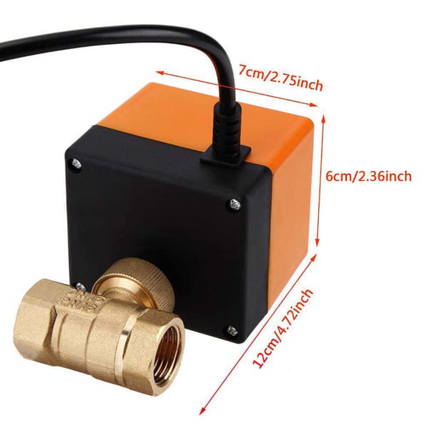 AC 220V Brass Electric Motorized Ball Valve 2-Way 3-Wire 1.6Mpa Thread DN15