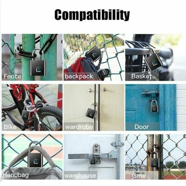 1 st Fingerprint Lock, Waterproof Keyless Security Rechargeable DXGHC