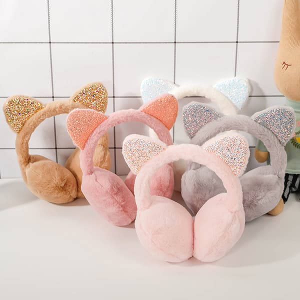 Ørevarmer (Rosa) Bløde Plys Ørevarmere til Piger Justerbare E