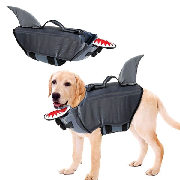 Redningsvest for hund - hunderedningsvest Shark Flytende Grå
