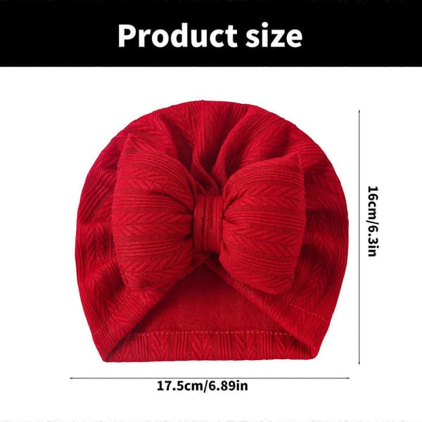 Trendy Jenter Hodeplagg Småbarn Elastiske Luer Baby Turbanhatt Sløyfe Pullover Hatter Ensfarget for Dusjfester Hvit White White