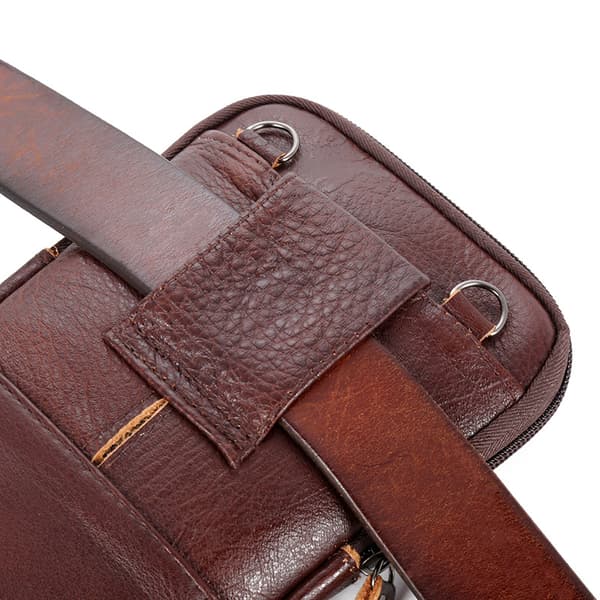 Relaxed Shoulder Bag Waterproof Phone Bag Messenger Bag Small Men's Leather (Coffee)