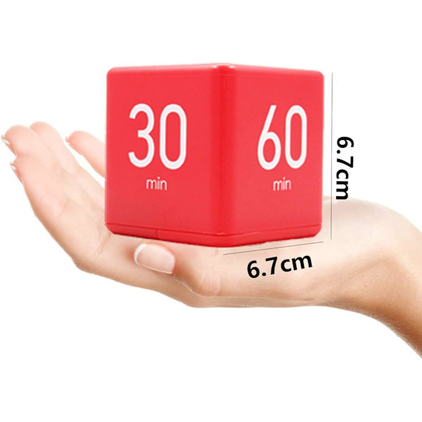 Kitchen Timer (Red 15-20-30-60 minutes), Cube Timer Stopwatch and