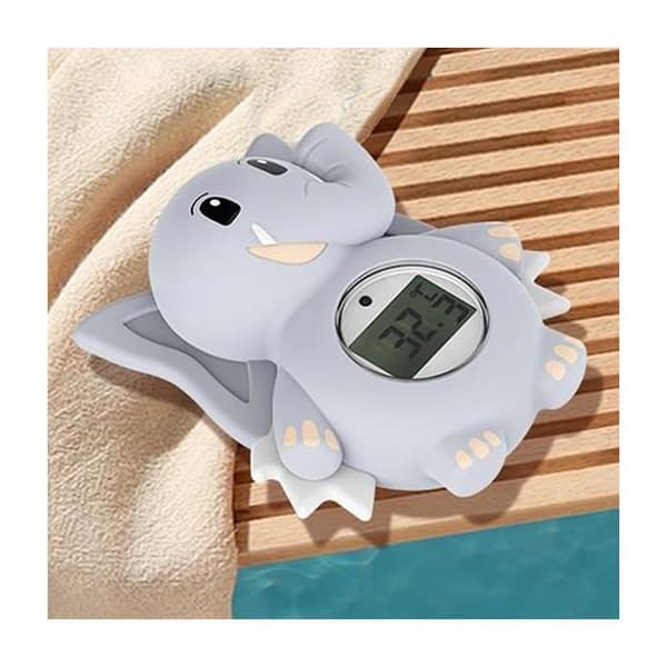 Floating elephant digital thermometer with LED screen: for baby bath, pool, kids swimming, shower and bath