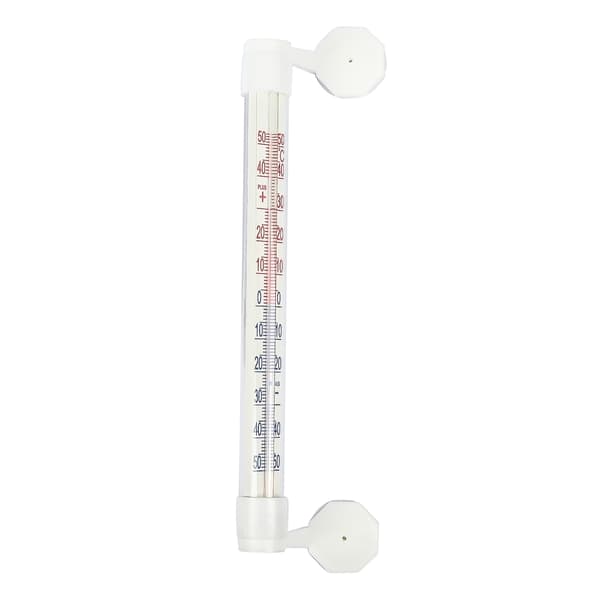 Termometer med sugekopp utendørs hvit 21 cm