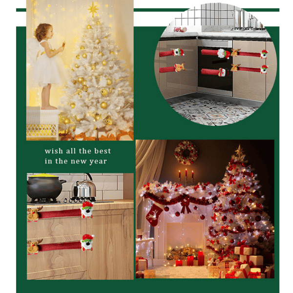 8 Pcs Christmas Refrigerator Handle Covers, 3D Fridge Door Covers