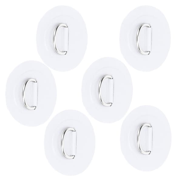6 stk oppblåsbar båt D-ringpute PVC slitesterk marin rustfri stålspenne (hvit)