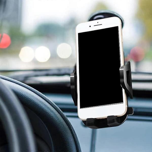 Universal Car Dashboard Mount with Powerful Suction Cup & 360 Degree Rotation, Heat Resistant for Secure Phone Navigation