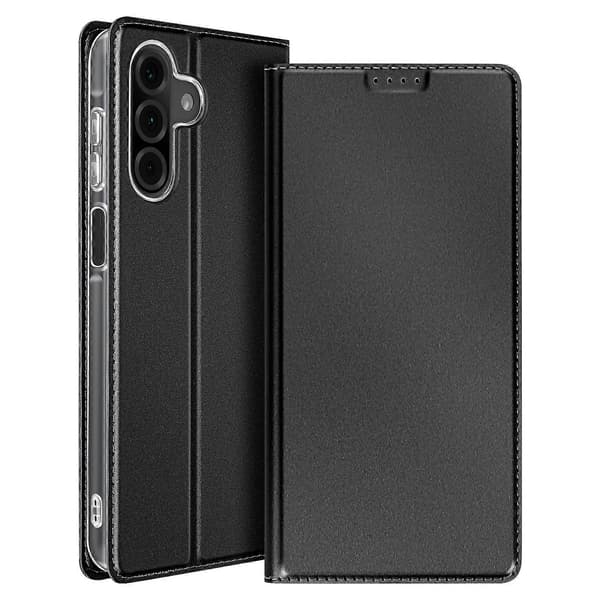 Etui til Galaxy A26 Satin Effekt Kortholder og Videoholder, Svart