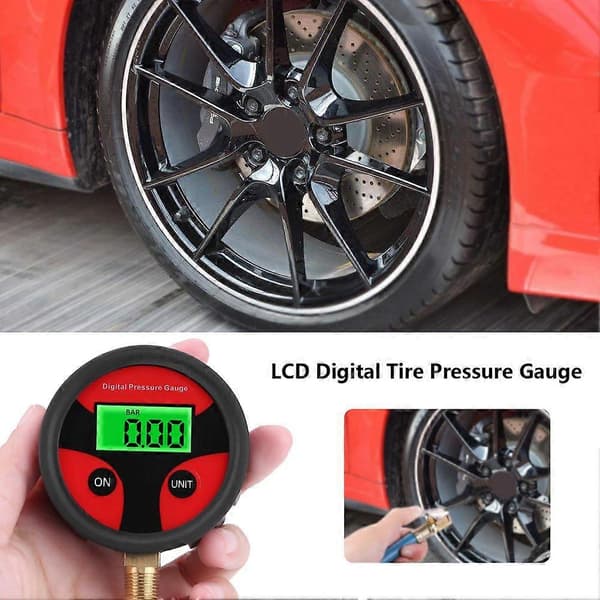 Digital dæktryksmåler, LCD digital dæktryksmåler til bil lastbil motorcykel 0-200PSI [DB]