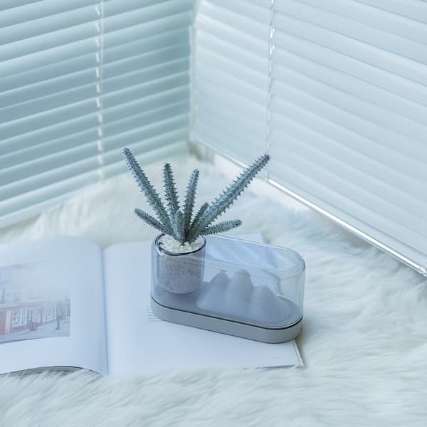 Fjellfarger Bordlampe Plantebordlampe Mini Potteplante Stemningslys Grå