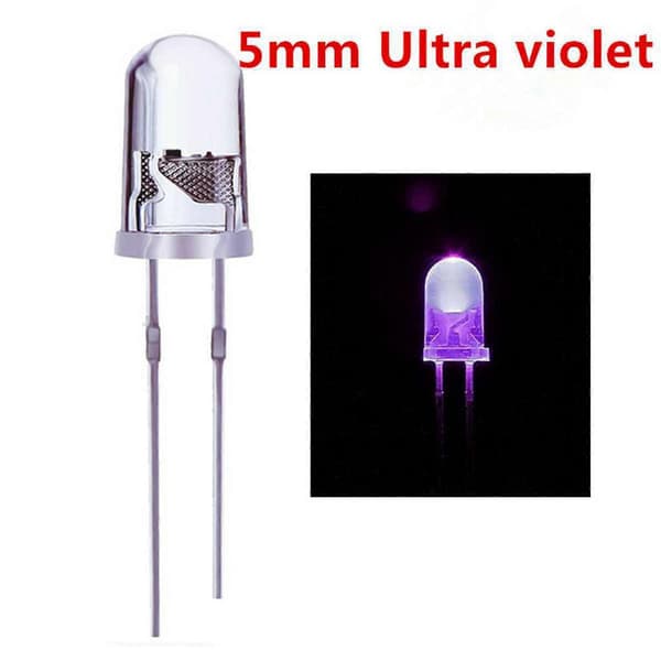 200x 5mm Rund Lilla UV LED Diode Super Stærk Vandklar LED Pære Lilla Farve