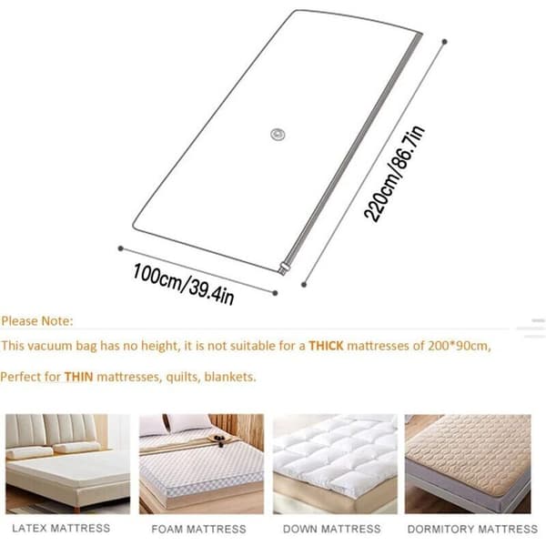 Vacuum Storage Bags Large for Mattress Clothes Waterproof Resealable Reusable Space Saving Compress 80% Without Vacuum Pump
