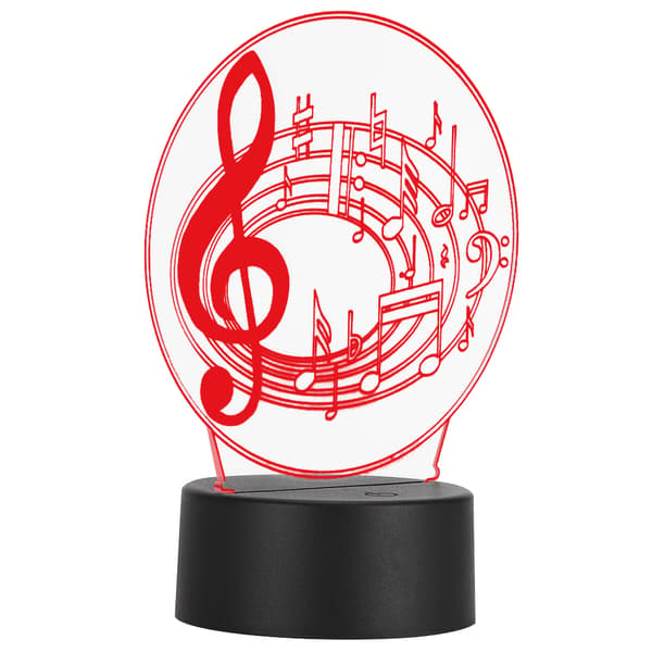 3D Musiknode LED-lampe USB Touch Bordlampe Natlampe Farveskift