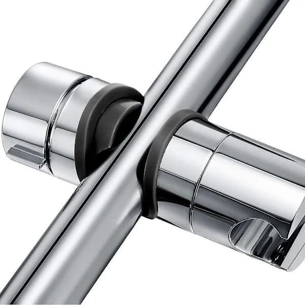 Udskiftelig håndbruserholder, brusehovedholder, 18-25 mm justerbar diameter, krom ABS (sølv)