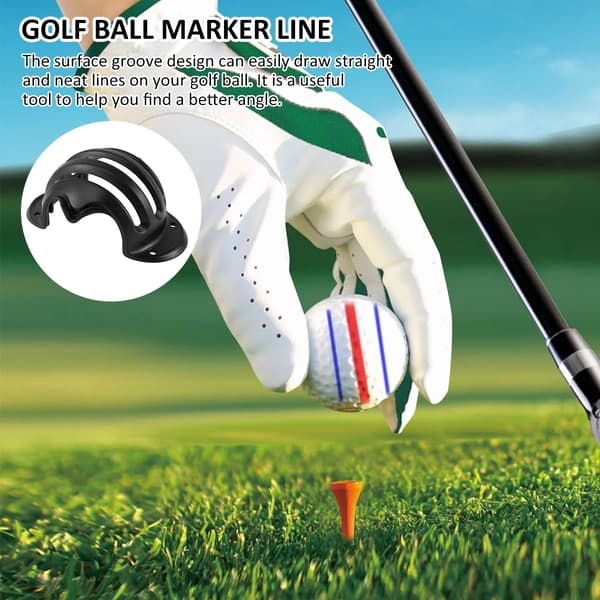 Golf Ball Alignment Tool Kit with Line Drawing Template and 4 Marker Pens for Golf Training and Putting