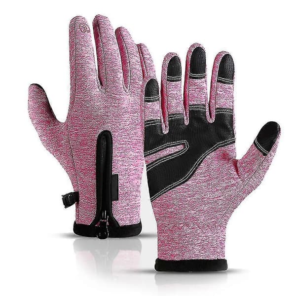 Vinterhandsker til mænd og kvinder, vandtætte varme handsker (pink S)