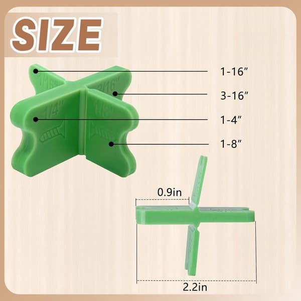 8 stk. - ABS-dækspacere - 1/16\", 1/8\", 3/16\", 1/4\" - grønne dækspacere - til trykimprægnerede kompositdæk_yu
