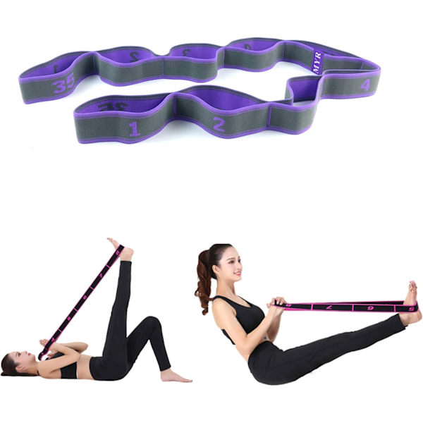 Elastisk fitnessbånd, elastisk yogabånd, justerbart elastisk bånd