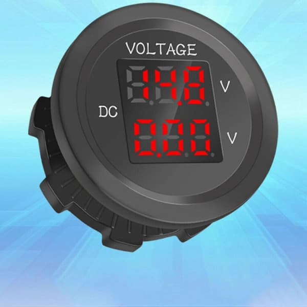 Rødt Lys 12v-24v Bil LED Display Digital Dobbelt Spændingstester Vandtæt 3-Cifret Voltmeter Til Bil