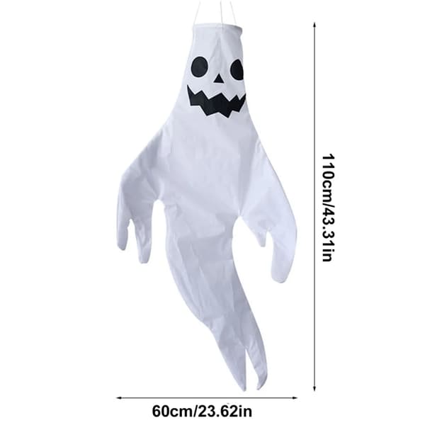 Halloween Ghost Windsock, Ghost Face Windsock, Halloween Decoration for Front, Patio, Lawn, Garden #4