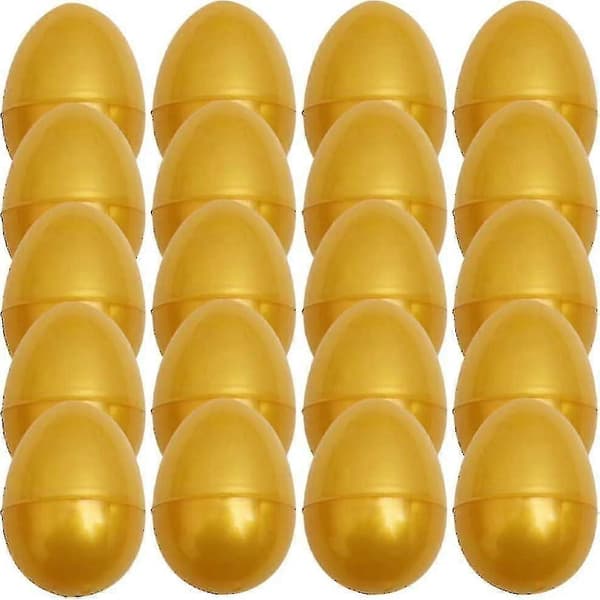 Refillable Easter Eggs 24 pcs Golden Empty Easter Eggs for Easter Basket Stuffing Egg Hunt Filling Classroom Prize Party Supplies (FMY)