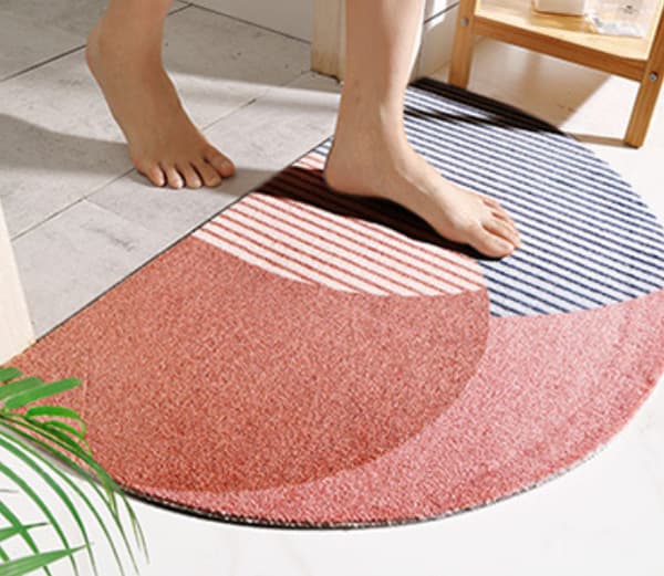 Badeværelsesmåtte skridsikker absorberende badeværelseseventyr måtte - halvcirkel 45*65cm