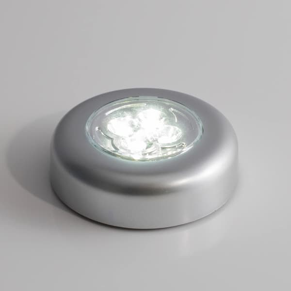Sæt med 3 selvklæbende batteridrevne spotlights med hvide LED til indendørs brug