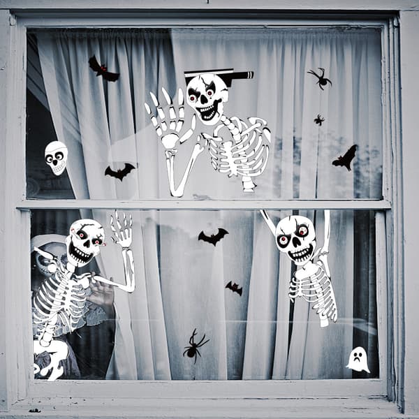 Halloween Window Decals, Skull Decals 25x35CMx4pcs