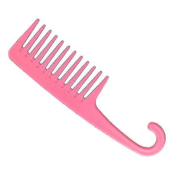 Bredtandet brusekam med krog, 2-pak - Pink
